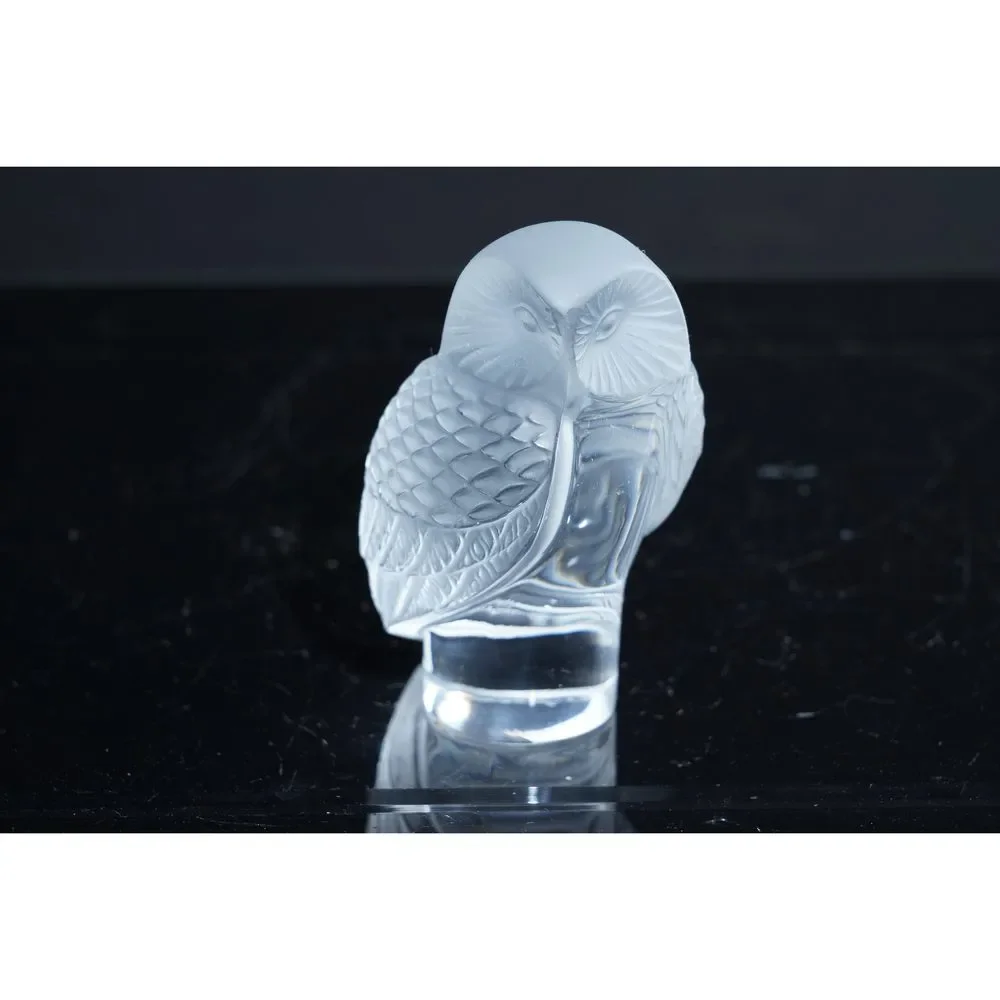 French Lalique Owl Paperweight